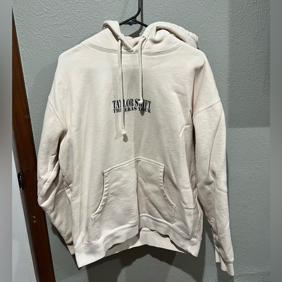 Taylor Swift Tops - Taylor Swift Cream Pullover Hoodie with Logo The Eras Tour Size L